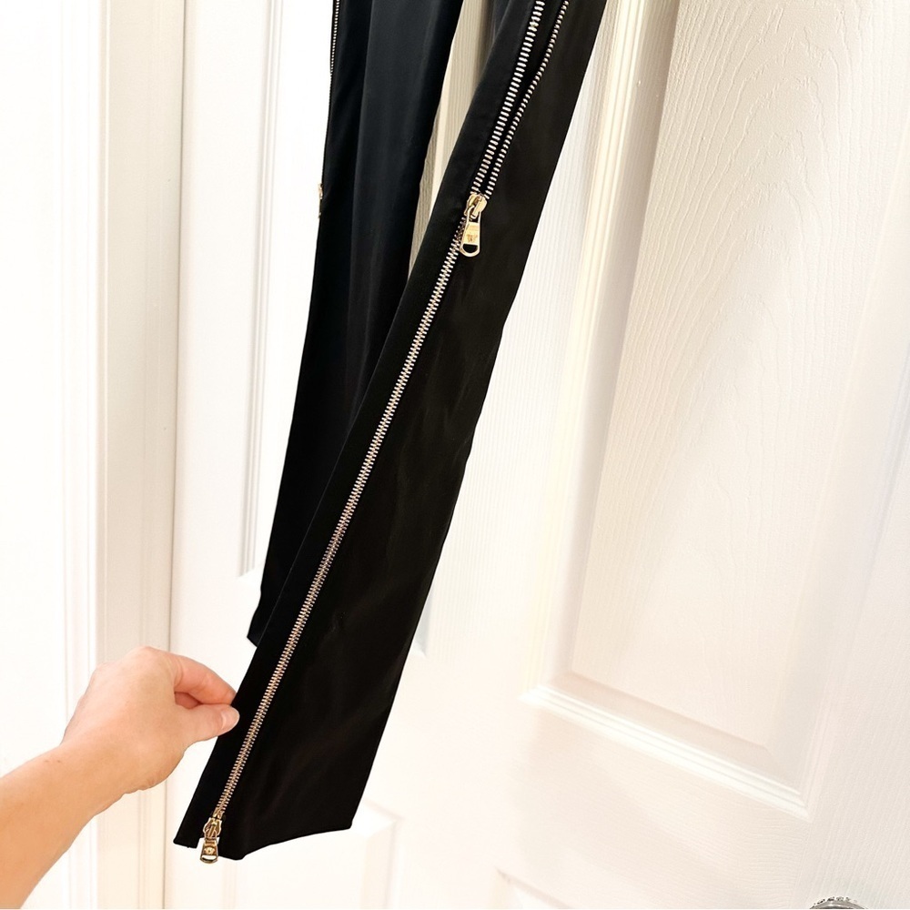 NWT Versace Black Satin Side Gold Zipper Detail 2009 Runway Ankle Pants sz 38 - Picture 4 of 12